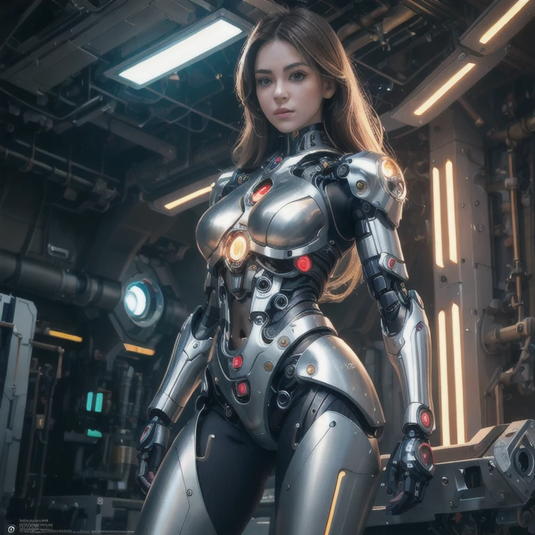 (masterpiece, best quality:1.2), 1girl, solo, Ultra High Resolution, ((Photorealistic: 1.4), 1 Cyborg Girl, Glowing Skin, 1 Mechanical Girl), ((Ultra Realistic Details)). Arafed woman in a futuristic suit standing in a room., cyborg girl, beautiful cyborg girl, girl in mecha cybernetic armor, cyborg - girl, beautiful white cyborg girl, cute cyborg girl, beautiful and seductive female cyborg, beautiful cyborg girl, perfect anime Cyborg woman, Cyborg woman, cyborg girl, perfect cyborg woman, cyborg fashion model. beautiful bare legs, perfect female legs, view of her crotch, small bright LED lamps, global illumination, deep shadows, Octane Rendering, 8K, Ultra Sharp, realistic light, facing the camera, neon details, (In the forest, hot summer ,).