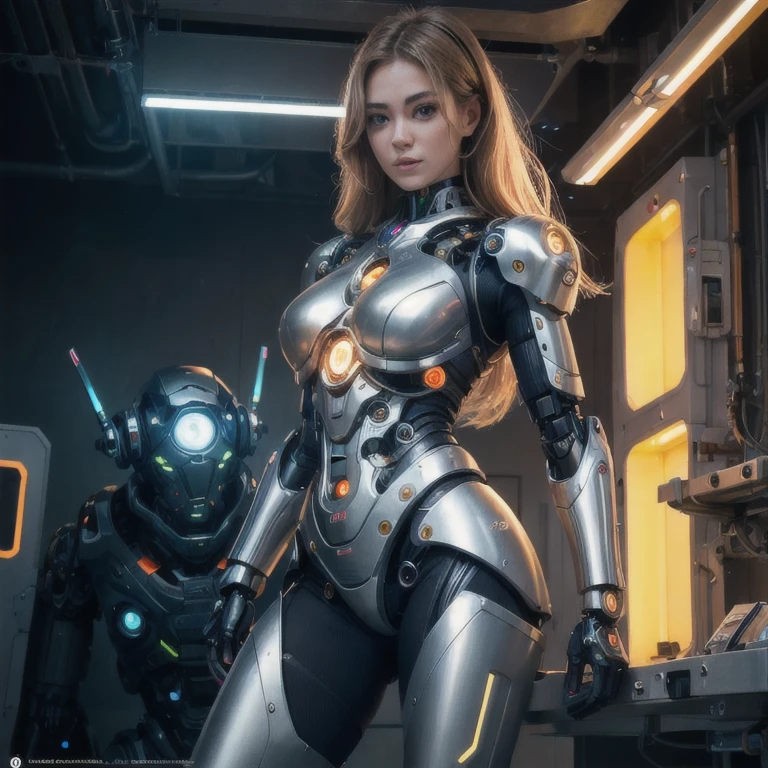 (masterpiece, best quality:1.2), 1girl, solo, Ultra High Resolution, ((Photorealistic: 1.4), 1 Cyborg Girl, Glowing Skin, 1 Mechanical Girl), ((Ultra Realistic Details)). Arafed woman in a futuristic suit standing in a room., cyborg girl, beautiful cyborg girl, girl in mecha cybernetic armor, cyborg - girl, beautiful white cyborg girl, cute cyborg girl, beautiful and seductive female cyborg, beautiful cyborg girl, perfect anime Cyborg woman, Cyborg woman, cyborg girl, perfect cyborg woman, cyborg fashion model. beautiful bare legs, perfect female legs, view of her crotch, small bright LED lamps, global illumination, deep shadows, Octane Rendering, 8K, Ultra Sharp, realistic light, facing the camera, neon details, (In the forest, hot summer ,).