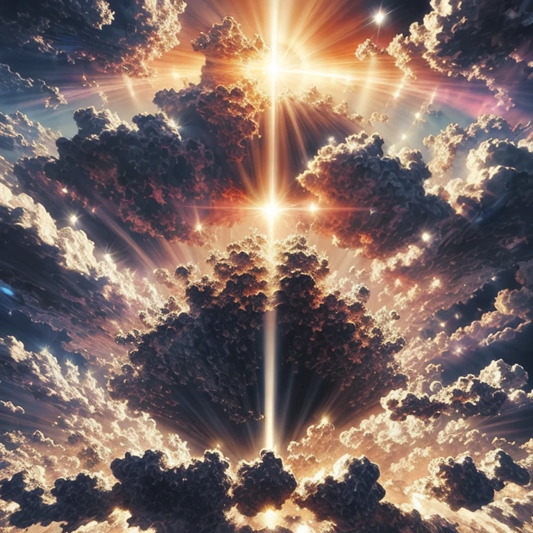 (masterpiece, best quality:1.2), a dramatic sky and light landscape, cinematic clouds, brightest sun, dramatic light, epic light, epic sky, expanding landscape, light effects, dramatic lighting, wallpaper, background, landscape