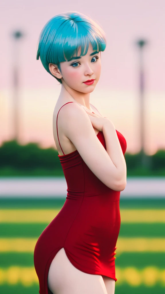 (Ultra realistic 16k), (extremely complex:1.3), (realistic), very white girl, seductive face, sexy eyes, blushing cheeks, sexy hot, short cyan blue hair, red dress, pale skin, sexy, hot coast, narrow waist, hot hips, hot butt, beautiful hot legs, 18 years old, (beautiful body), professional photography of a stunning woman detailed, sharp focus, dramatic, award-winning, cinematic lighting, volumetric dtx, (film grain, blurred background, blurred foreground, Bokeh, depth of field, motion blur:1.3), multiple hot sexy poses. 