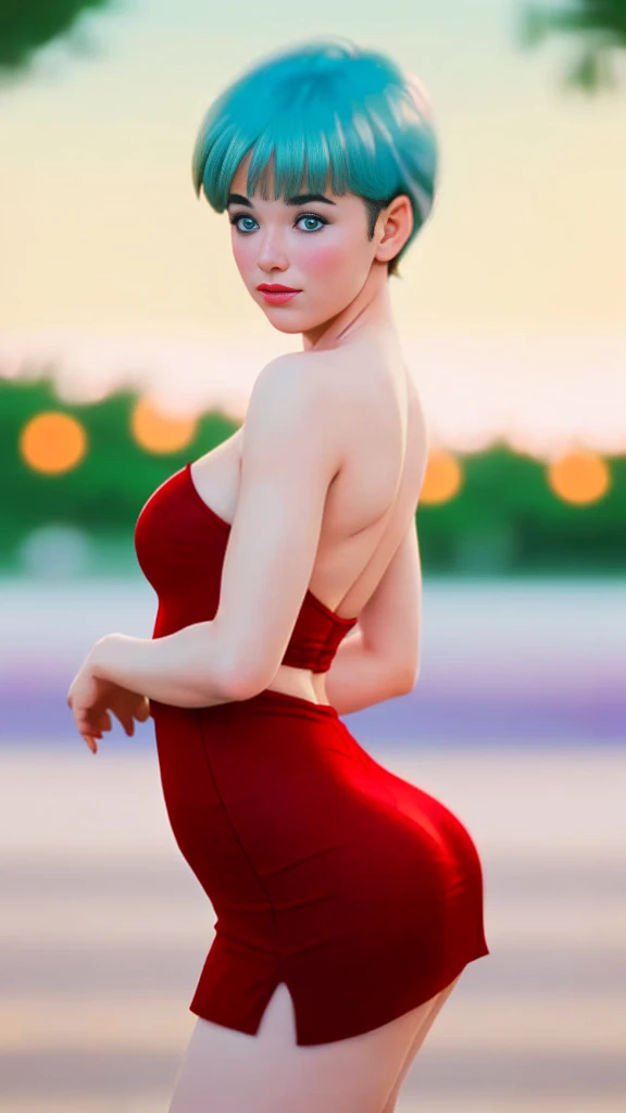 (Ultra realistic 16k), (extremely complex:1.3), (realistic), very white girl, seductive face, sexy eyes, blushing cheeks, sexy hot, short cyan blue hair, red dress, pale skin, sexy, hot coast, narrow waist, hot hips, hot butt, beautiful hot legs, 18 years old, (beautiful body), professional photography of a stunning woman detailed, sharp focus, dramatic, award-winning, cinematic lighting, volumetric dtx, (film grain, blurred background, blurred foreground, Bokeh, depth of field, motion blur:1.3), multiple hot sexy poses. 