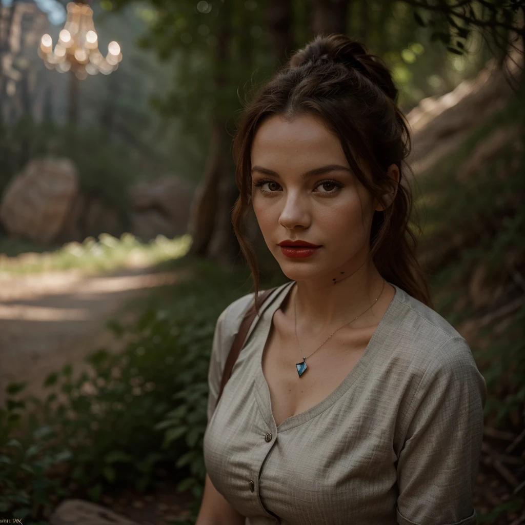 photo portrait de JoSkriver cheveux de belle femme , double bien,  Hiking trail in Zions National Park, full red lips, (chef-d&#39;artwork) (best quality) (detailed) (8K) (hdr) (fond d&#39;screen) (cinema lighting) (sharpness) (Complexe)