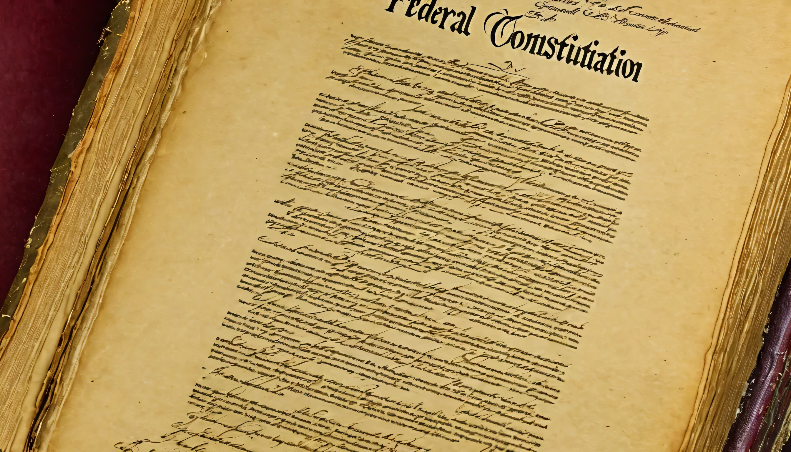 thick old book with many pages, "federal Constitution"