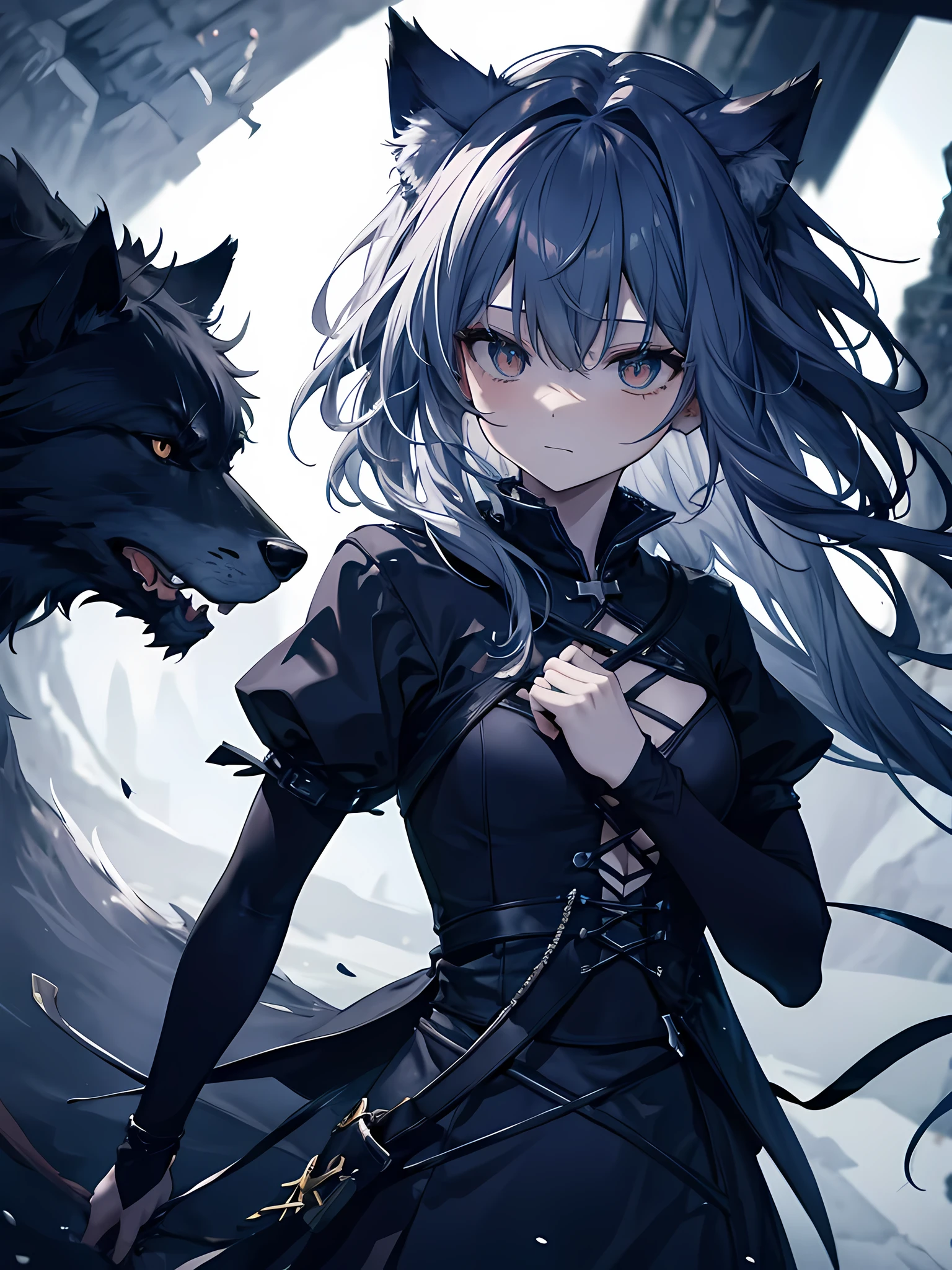 darkness、Wolf、Wolf clad in darkness、disaster々New、animal、Wolf、Blending into the darknessWolf、Blending into the darkness、One Wolf、Lonely