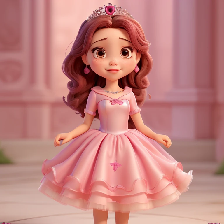 Princesa jolie com vestido rosa