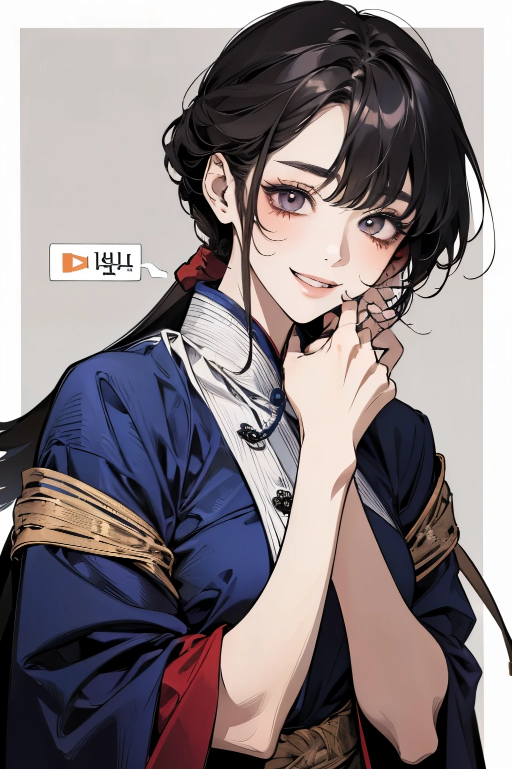 Korean woman, (masterpiece, pretty people, tainted smile), virtual youtube, detailed skin texture