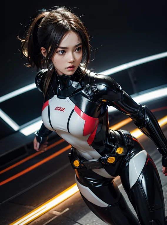 girl, slender, ??????????????, cyberpunk, kimono like mechanical ????????, oiran dystopia, night