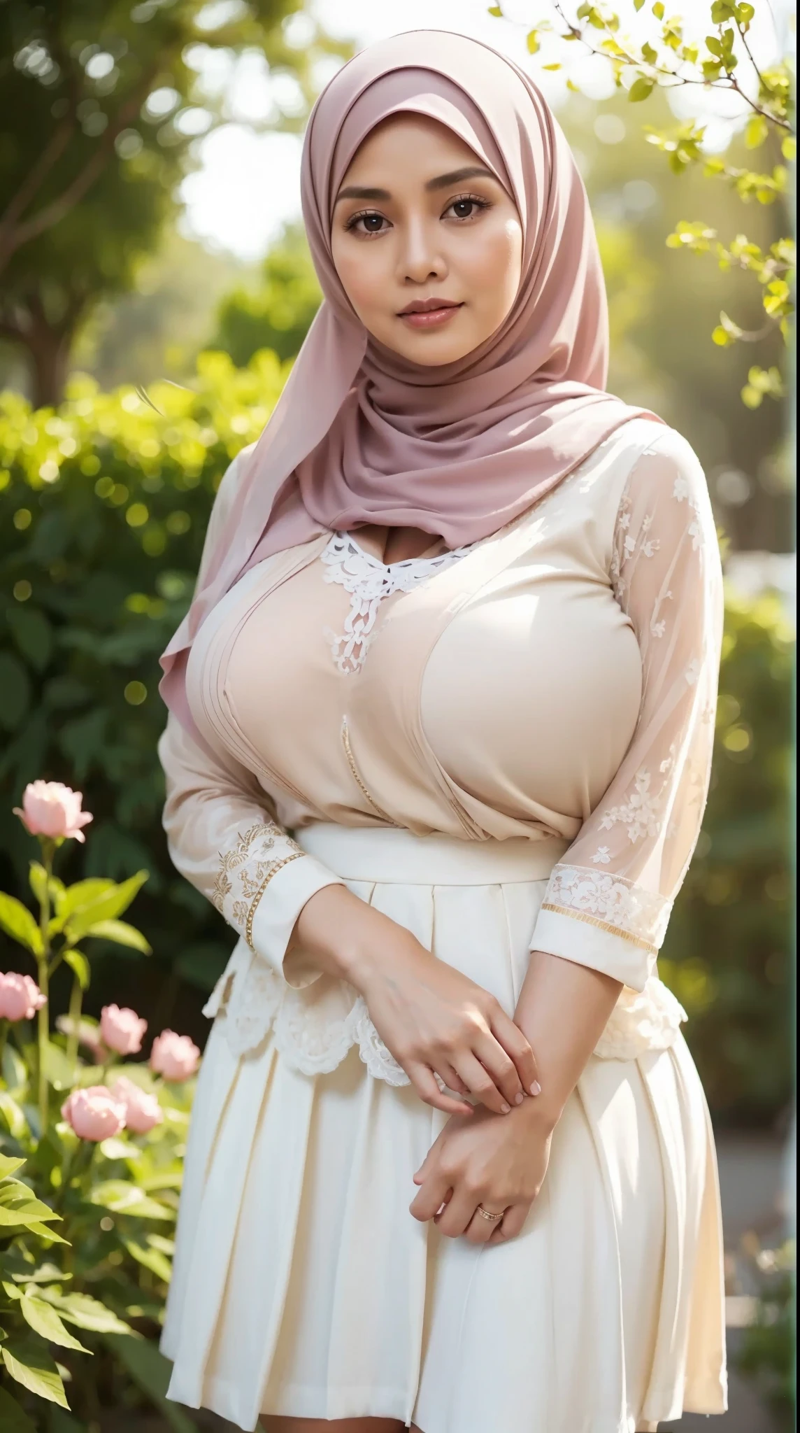 50 years Old, Hijab Indonesian mature woman, Big Tits : 66.9, Gamis, Breast out from her clothes : 1.9, at doctor office, Dark light, at Nighttime