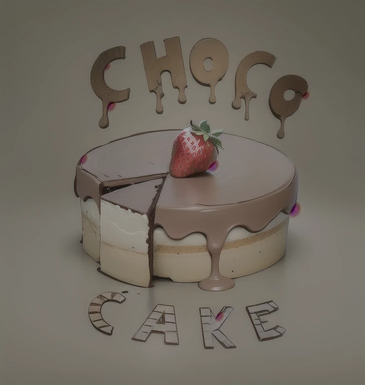 It has a drawing of a piece of cake with a strawberry on top, inspirado em Wayne Thiebaud, um pouco de calda de chocolate, chocolate, arte do bolo, Admirador de arte, 🪔 🎨;🌞🌄, official Admirador de arte, a colored pencil drawing, chocolate. Rough, cel - estilo de arte sombreado, bolos, detalhe adicionado, desenho desbotado, inspirado em Charles Ginner