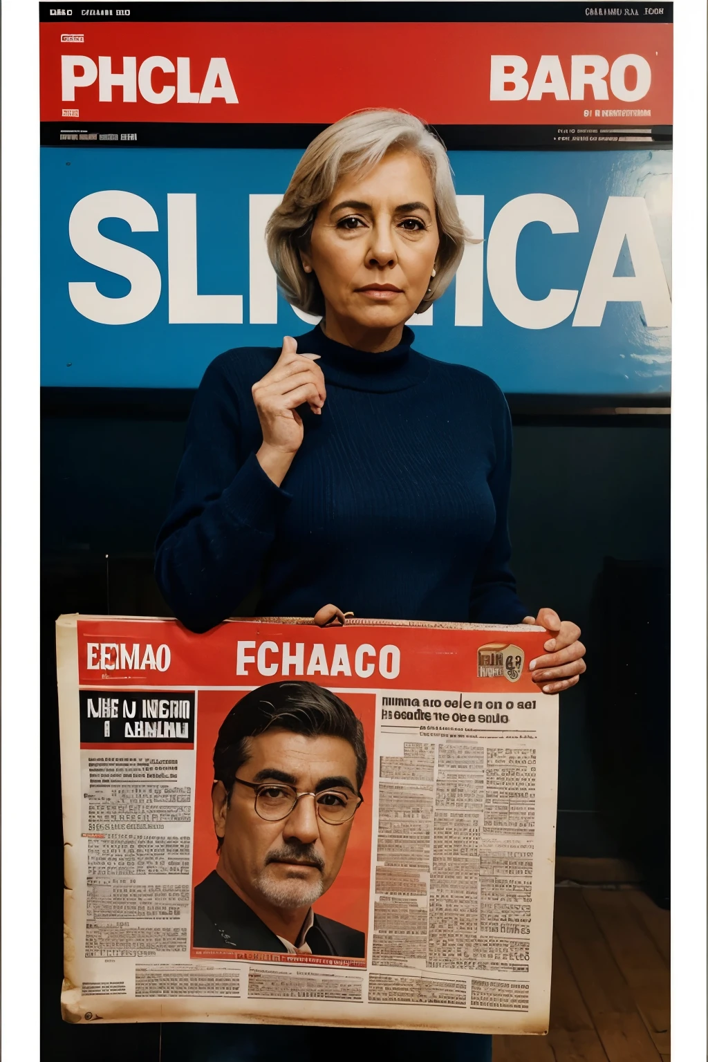 Un anuncio de los 60 de un periodico, con el titular diciendo: " echame algo de SALSA"