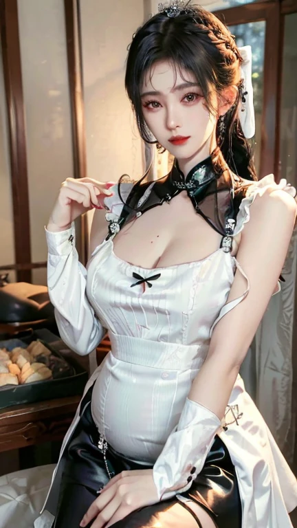 ((Best Quality: 1.4)), (Unbeatable masterpiece), (hyper HD) , (Ultra realistic 8K CG),(Head to thigh bust image),(ultra-detailliert),(maid ),(Artwork by Jean-Baptiste Monge), Highly detailed maid clothes, half_pinafore ,stunningly beautiful , Beautiful hair in every detail , Highly detailed hairstyles, Cinematic, cheerfulness ,In an old Western-style building, Candle lighting, Use backlight effects to increase image depth, Anisotropy Filtering, depth of fields, Maximum clarity and sharpness, ,8 life-size , thicc body:0.8 ,Perfect Anatomy , Symmetry and balance, beautiful gradients , Sharp Focus, Golden ratio, Centered image, Beautiful composition,short-hair、eye glass、((Smile full of happiness))、Expression in a state of excitement、yawning being、panting、(((Lifted skirt:1.3))、((Focus on pure white lace panties))