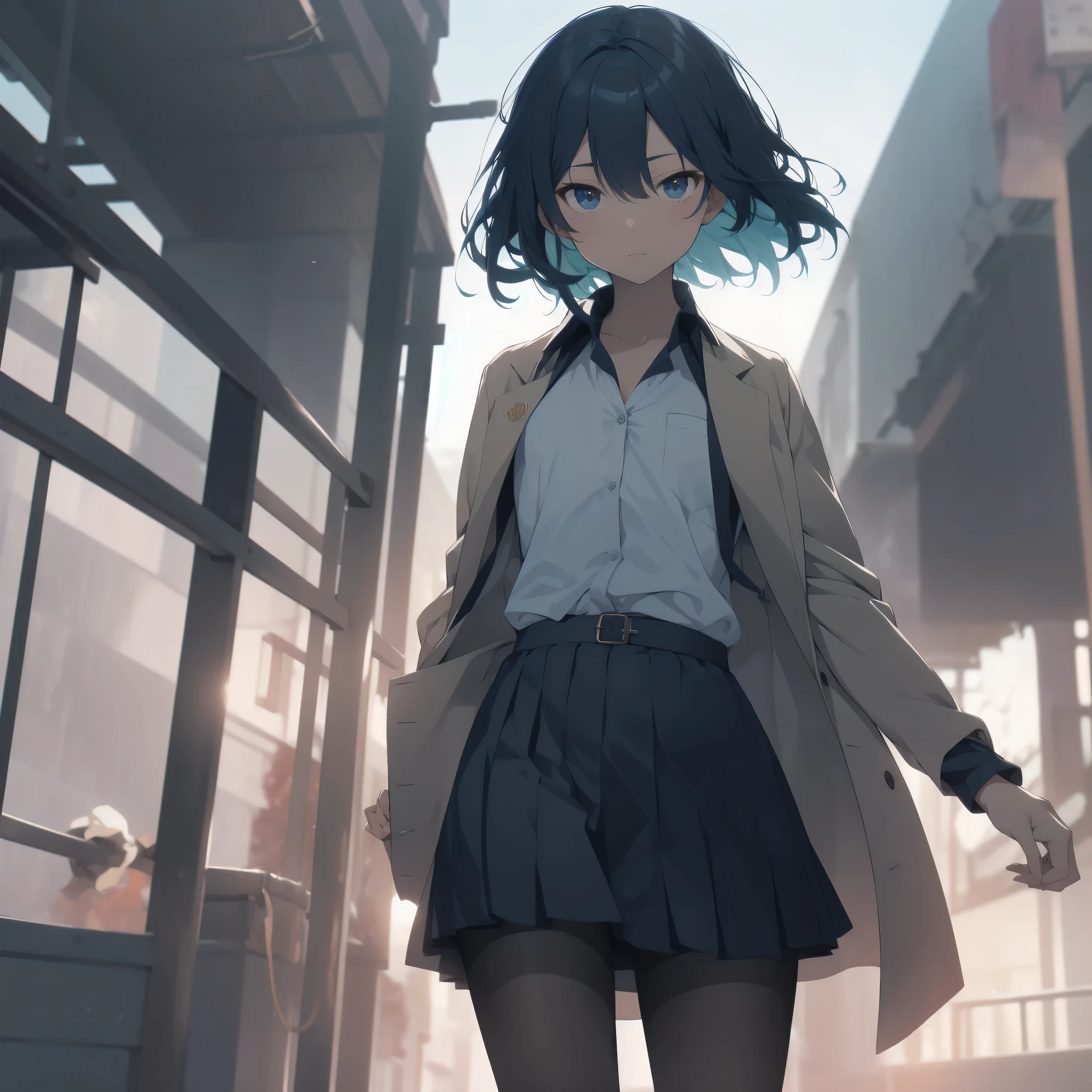 ultra-absurdres-Top quality by artist God, ultra-detailed, high resolution, anime moe artstyle, best anime 8k konachan wallpaper, pixiv contest winner, perfect ???????,break, 1girl, (Please draw a girl walking sleepily to school alone. )break,(Solo,little female, 13-year-old:1.3),Full limbs, complete fingers,a junior high school student, Attractiveness of immature bodies, (very short hair), short cut, flat chest, , small butt, small black eyes, beautiful detailed eyes, well-proportioned iris and pupils, expressive eyes, highres detailed hair, soft expression, school_uniform, official_alternate_costume, pleated skirt,(Detailed Lighting), (Detailed background), in the School commute route. break,super detailed skin, Best cinematic lighting powered by famous artist, 8k,beauty illustration,photoshop_(medium),very aesthetic,break,((artist:mizuki_hitoshi )), artist:akinashi yuu ,artist:oyari ashito ,artist:kantoku ,