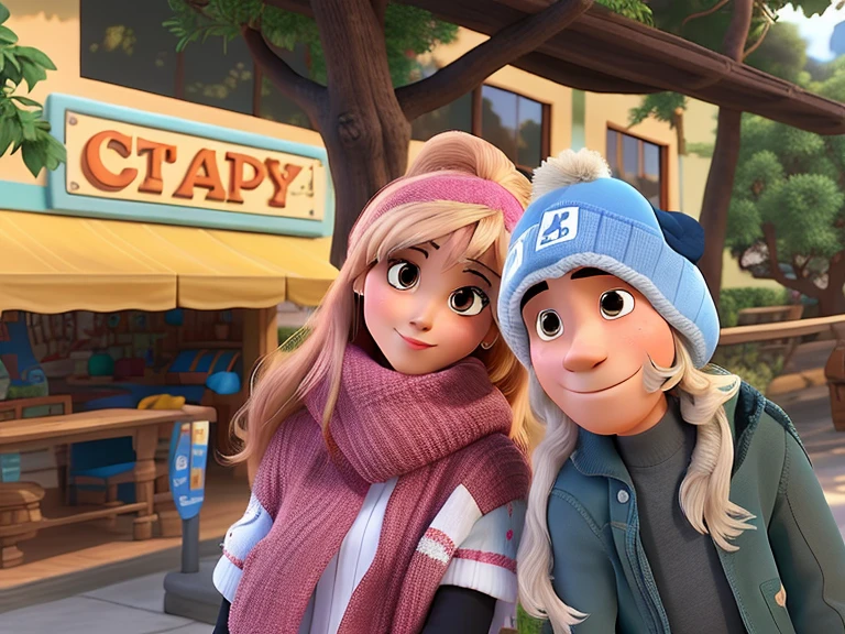 Um casal estilo disney pixar, alta qualidade, melhor qualidade