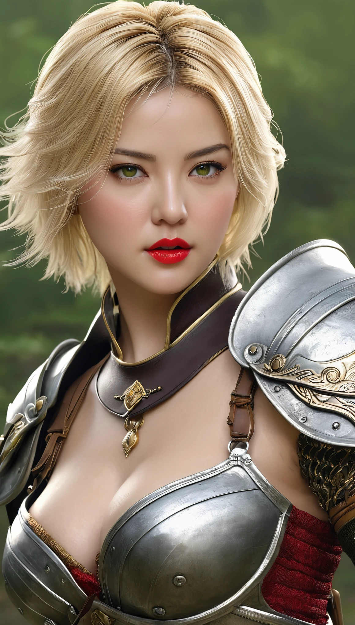 (((hyper real)))、(Amazon Female Warrior)、
Beautiful woman High level image quality High resolution realistic short hair blonde mature、middle-aged women、((big big tits)) Fine skin texture、超High resolution、realistic、plump body shape、((中年のBeautiful woman))、beautiful expression 、Fine green eyes、blonde hair、35Amazon Female Warrior、big cleavage、big ass、bright red lips、(simple clothes)and(Wearing simple armor)、(i have a weapon)、