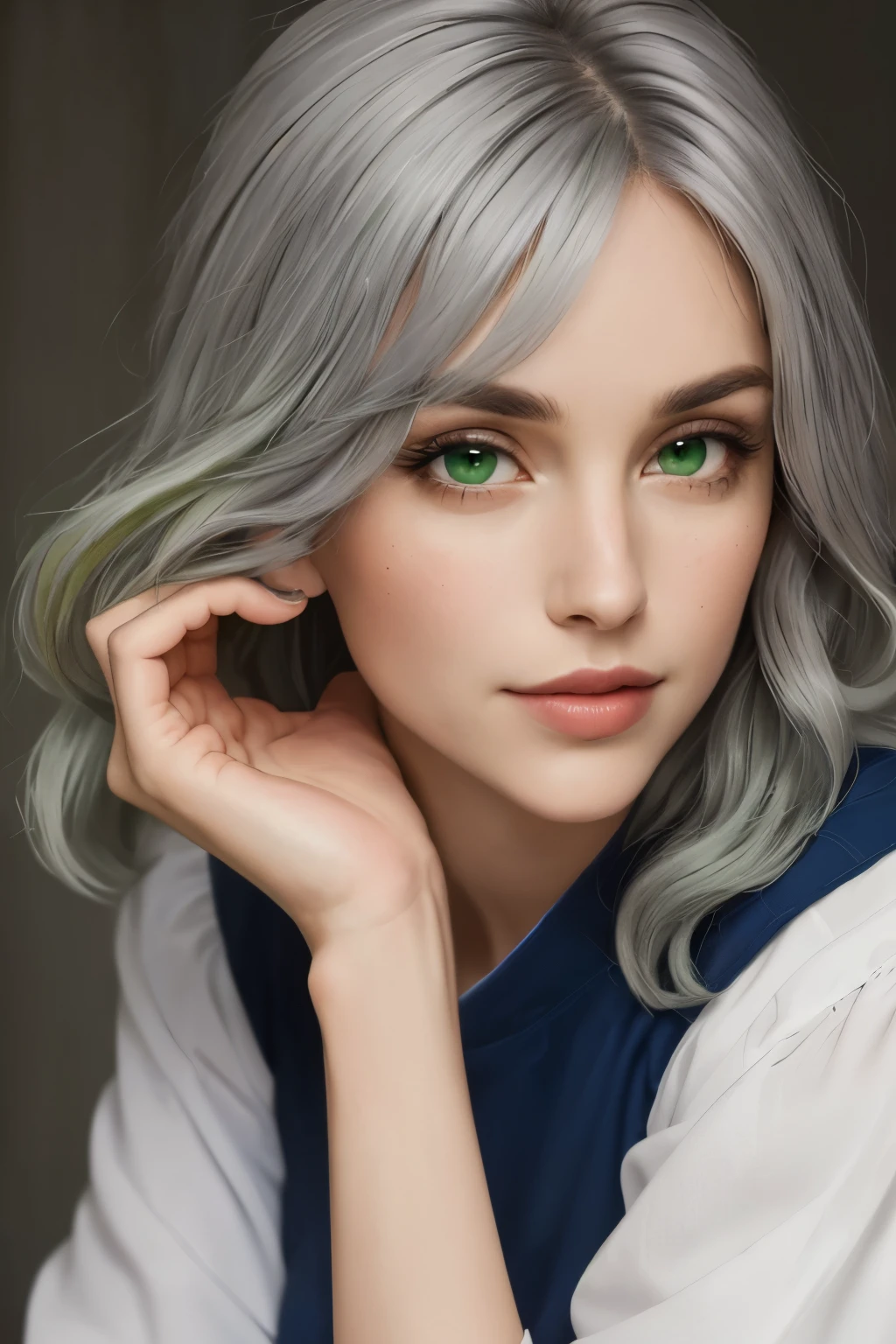 ((best quality)), ((masterpiece)), (detailed), perfect face, (intelligent), (charming), (five foot five), (left handed), (green eyes), (grey hair), (libra), (chancellor), (fearing)
