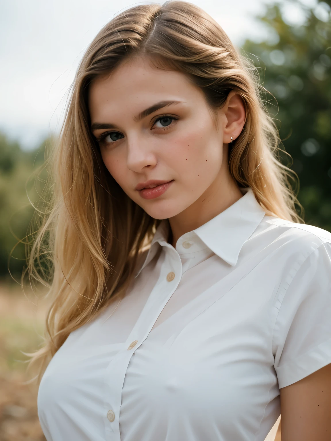 female, relaxed, backlit, (Deep Focus), contrast, (f_stop 2.8), (focal_length 35.0) f/2.8, 35mm focal length, analog photo, silhouette, spotlight, full body view, natural breasts with (white shirt: 1.5), a beautiful natural busty european woman, pale skin, highly detailed face, ultra detailed oiled sweaty dirty skin, natural long light blonde hair, blue piercing eyes, eyes squinted, (lustful facial expression, lusty, lascivious:1.3), 1950s, dark background, warm colors, RAW candid cinema, 16mm, color graded portra 400 film, remarkable color, ultra realistic, captured on a (Fujifilm X-Pro3) / (f_stop 16.0), (focal_length 24.0),