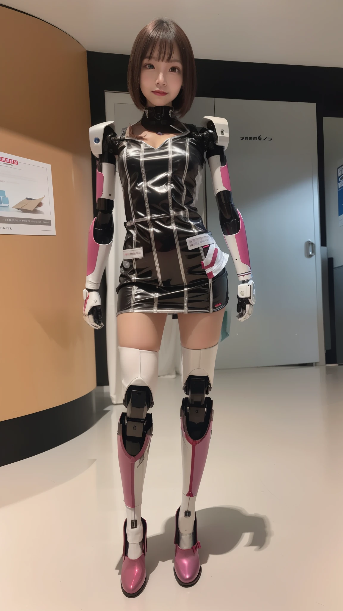 Silver satin nurse uniform, Silver satin nurse costume, robot