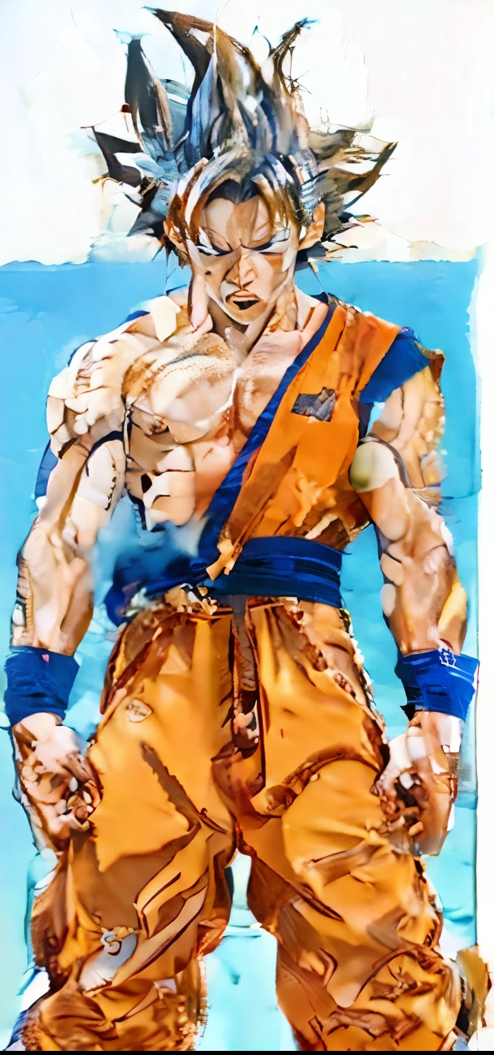 Crie um Goku realista de acordo com a imagem