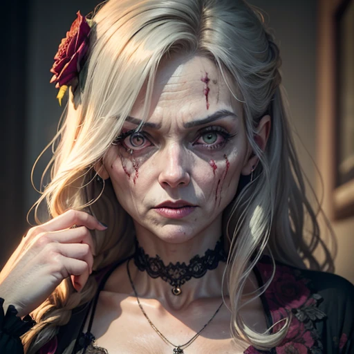 （Middle-aged female zombie)、Full Screen Size、(Noble Zombie)、Beautiful woman