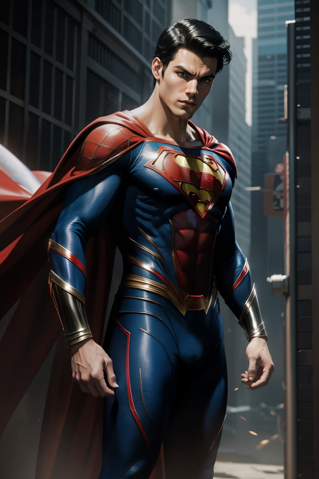 Fusao de Super man com Spider man, extremamente detalhado, detalhes intrincados, HDR, high resolution