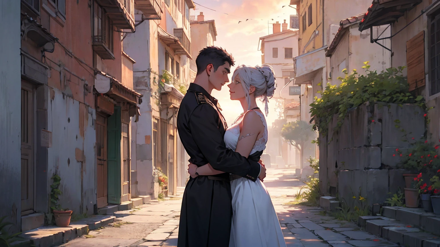 Roman Emperor Constantine the Great. The Great Emperor and a beautiful woman named Serdica, beloved by the Roman Emperor Constantine the Great. A happy couple. An eternal bond of love. Mutual affection. Pure love. romantic, sunset, back only, photorealistic The refreshing breeze of early summer.“My Rome is Serdica” amor.rome.Magnificent and lyrical. Dramatic. With admiration for Sofia, Bulgaria.epic. symphonic.dramatic , view background. urban. Super beautiful. high resolution. high quality. High resolution. digital art. Super beautiful. high resolution. high quality. High resolution. digital art.