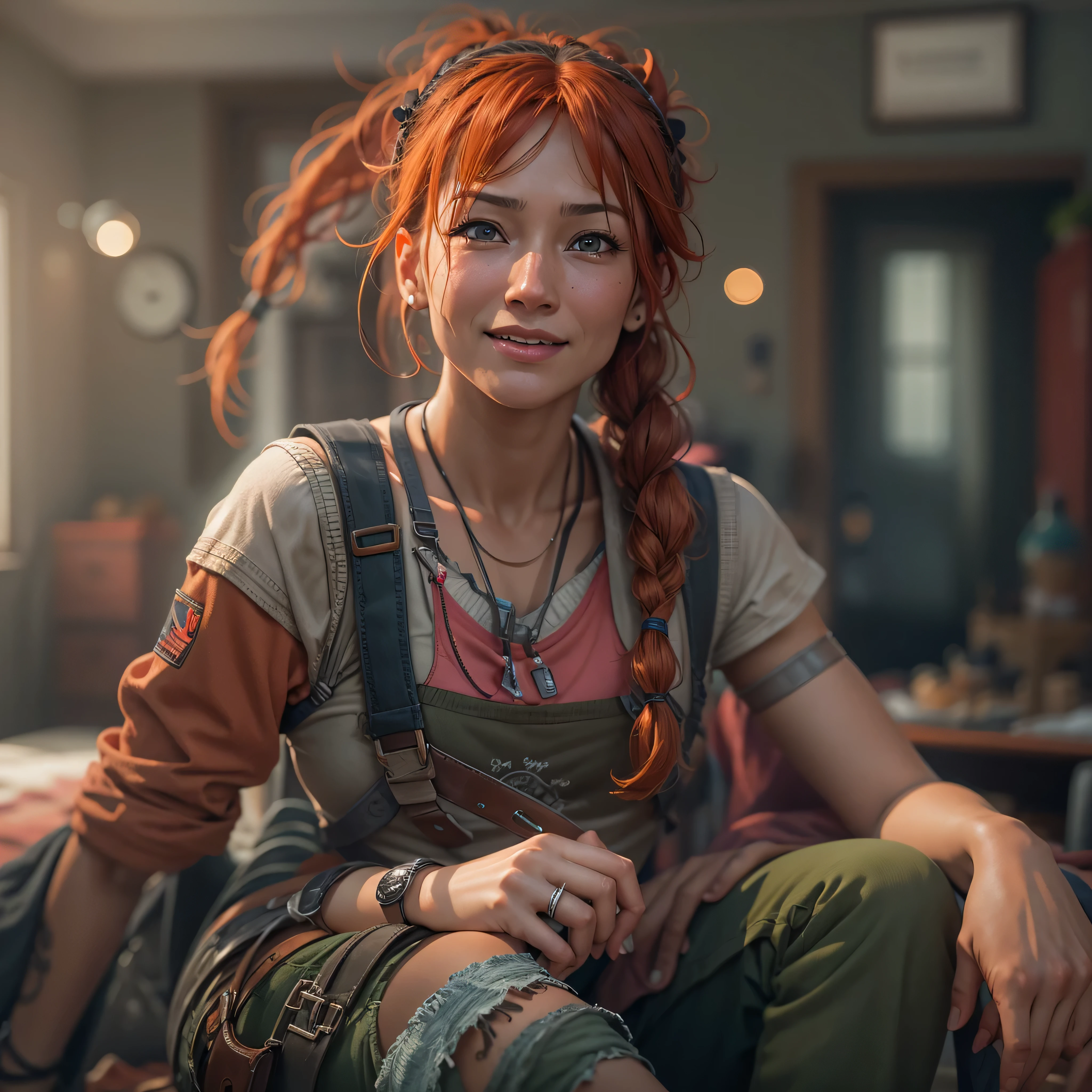 -up Pippi Longstocking, photo-realistic, octane render, unreal engine, ultra-realistic, 