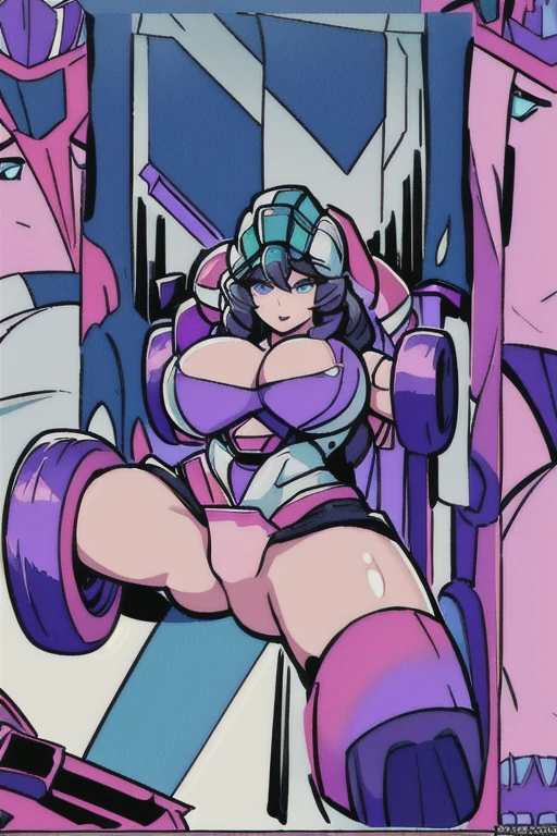 masterpiece, highest quality, (Transformer-), (A perfect and pretty human female face), All of the bodies have their internal skeletons exposed except for their faces., None of them are wearing exoskeletons., Everyone is showing off their bodies, lively, colorful, Inside the maintenance workshop, Under maintenance, Wide scree-The, Autobots undergoing maintenance in the background, sitting, multiple, Some of them are in the process of transforming into planes or cars., Woman Cybertron, (6+Woman Cybertron:1.9)