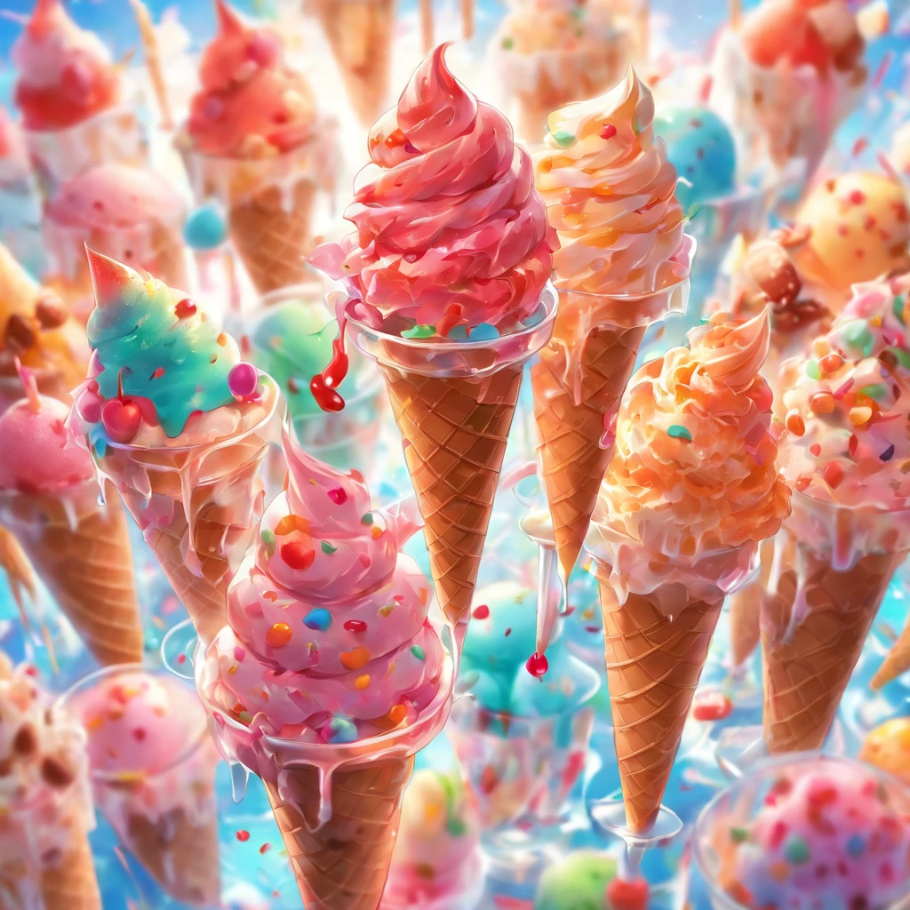 ice cream　glasses　woman
