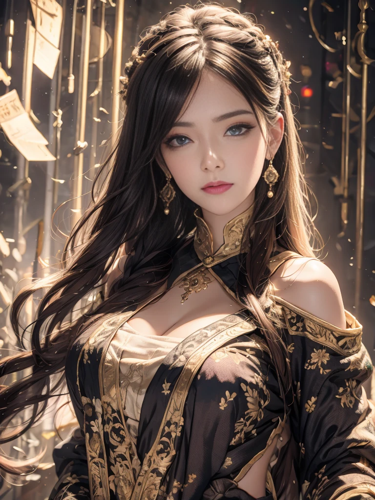 best quality，masterpiece，high resolution，1 girl，Tyndall effect，realistically，edge lighting，Two-tone lighting，（High detail skin：1.2），8k ultra high，Sweet，floral background，Colorful background，Physically based rendering，perfect light and shadow，extremely high detail，Pure white tone，eye reflex，Raised sexy，Perfect body，Excellent appearance，Upper eyes，Long upper eyelashes，exquisite eyes，Big shiny eyes pupil reflex，Shoulder and neck details，Delicate pupil texture，perfect eyes，black pupils，best quality，masterpiece，16K，photo，avatar，long sleeve，Take care of your breasts，精致avatar