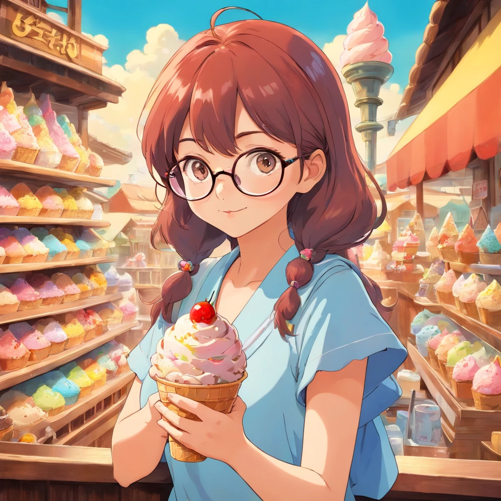 ice cream glasses woman