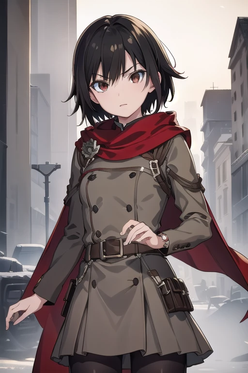 rubyrose, ruby rose, short hair, black hair, red hair, (grey eyes:1.5),
BREAK dress, pantyhose, cape,
BREAK looking at viewer,
BREAK outdoors,
BREAK (masterpiece:1.2), best quality, high resolution, unity 8k wallpaper, (illustration:0.8), (beautiful detailed eyes:1.6), extremely detailed face, perfect lighting, extremely detailed CG, (perfect hands, perfect anatomy),