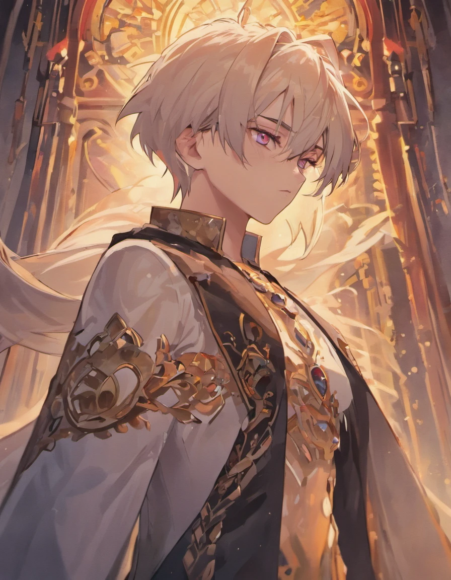 man, masculine, masculine face, attractive, muscular, ((1man)), masterpiece, absurdres, best quality ,intricate details , (shiny skin, shiny body, shiny oily luster skin, shiny hair, pale skintone), Sundown, attractive, ((muscular)), adult, one, ((open chest)), ((no blouse)), earrings, black pants, Don't look at the view , Not looking at the view, white long hair, perfect detailed face, perfect detailed hands, vampire, violet eyes, ((MLS)), medium large shoot