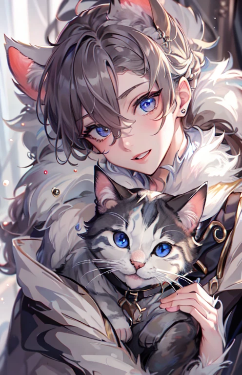 ((highest quality)), ((masterpiece)), (get used to it), perfect face , beautiful boy , Cat耳 , Cat ,