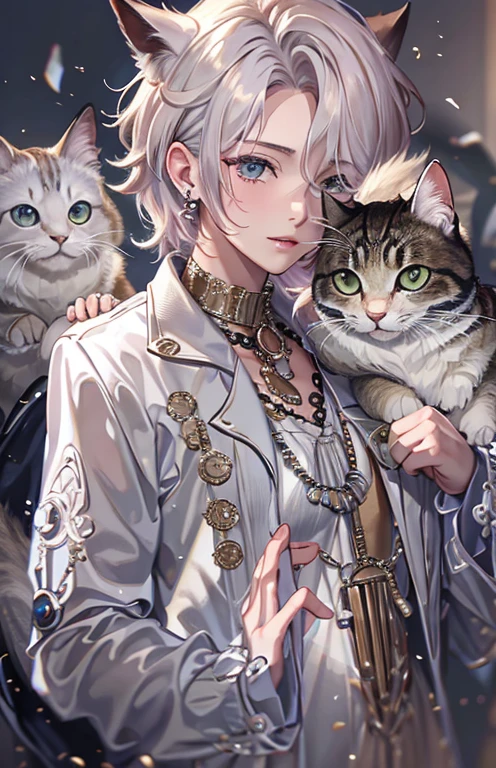 ((highest quality)), ((masterpiece)), (get used to it), perfect face , beautiful boy , Cat耳 , Cat ,