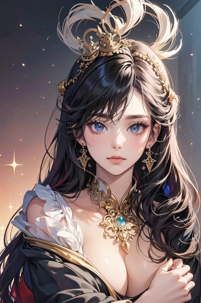 An amazing fantasy couple, deeply in love, is depicted in this close-up image. The level of detail is absolutely superb, with intricate features that bring the characters to life. The image is captured in an ultra-high resolution, allowing every minute detail to be visible. The background is meticulously designed, creating a vibrant and immersive world for the couple. This artwork can be considered a masterpiece, with a level of craftsmanship that is truly commendable. The couple is shown in an intimate embrace, their expressions filled with love and adoration for each other. The artist has paid special attention to the facial features, with detailed eyes that sparkle with emotion. The skin of the characters is flawlessly rendered, appearing both smooth and radiant. The artist has skillfully accent