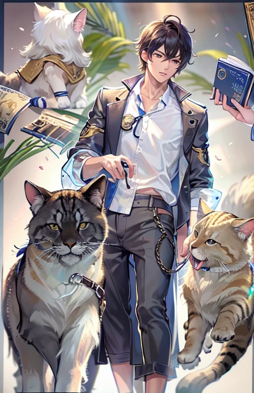 ((highest quality)), ((masterpiece)), (get used to it), 完璧なmaleの顔 , Handsome guy , male , Cat耳 , Cat ,