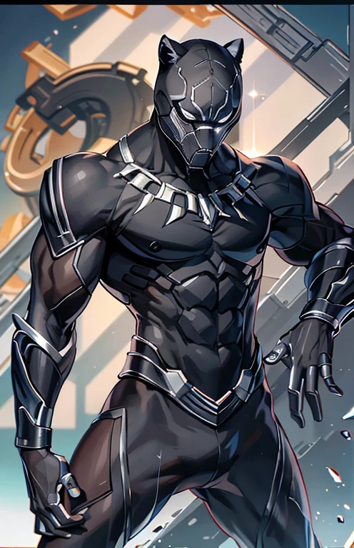 ((highest quality)), ((masterpiece)), (get used to it), 完璧なmaleの顔 , Handsome guy , male , black pantherの耳 , black panther ,