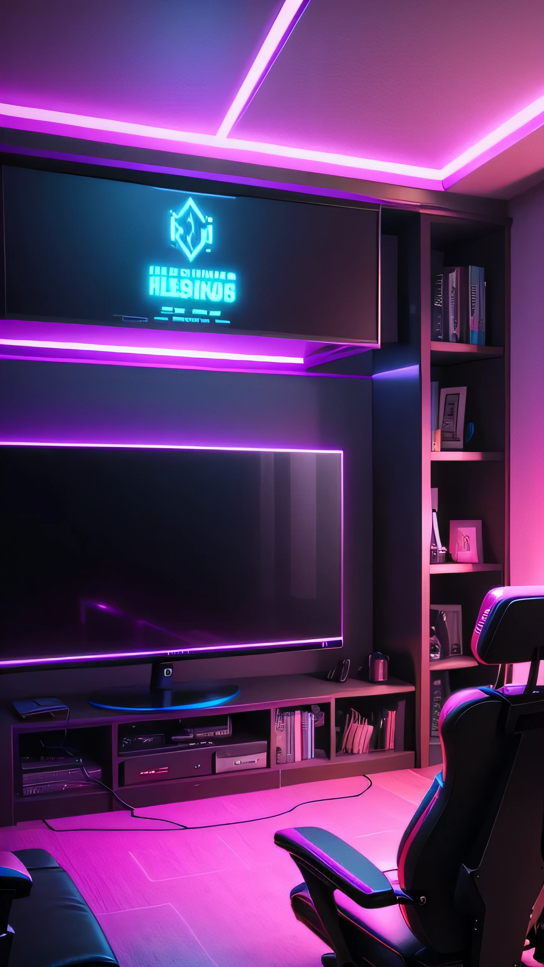 Gaming room with Neon LED, 8k