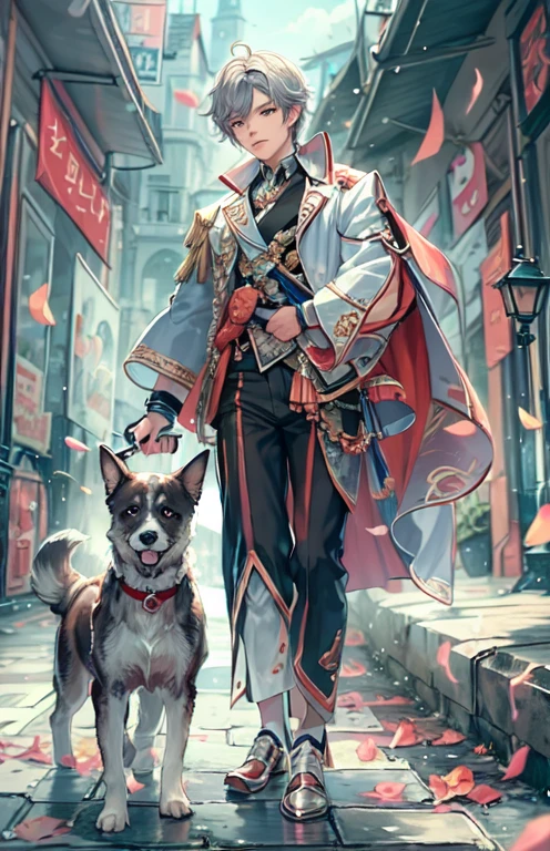 ((highest quality)), ((masterpiece)), (get used to it), 完璧なmaleの顔 , Handsome guy , male , dog耳 , dog ,