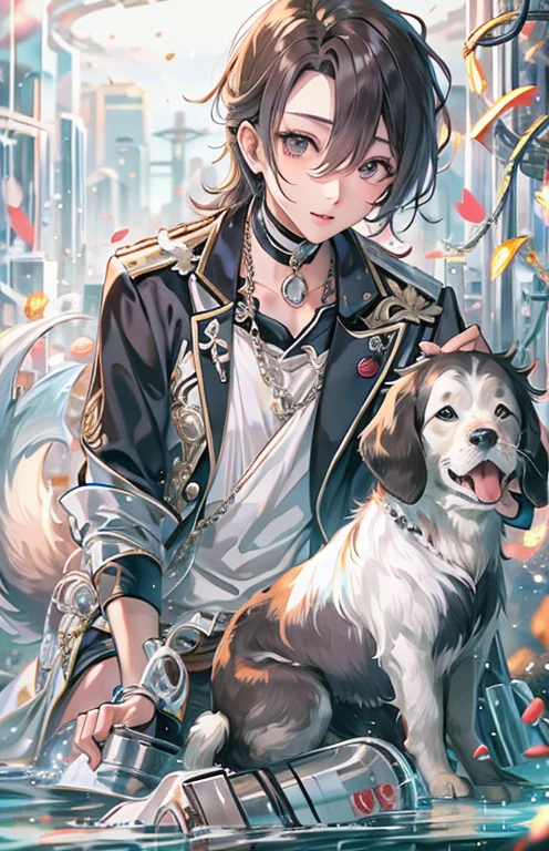 ((highest quality)), ((masterpiece)), (get used to it), 完璧なmaleの顔 , Handsome guy , male , dog耳 , dog ,