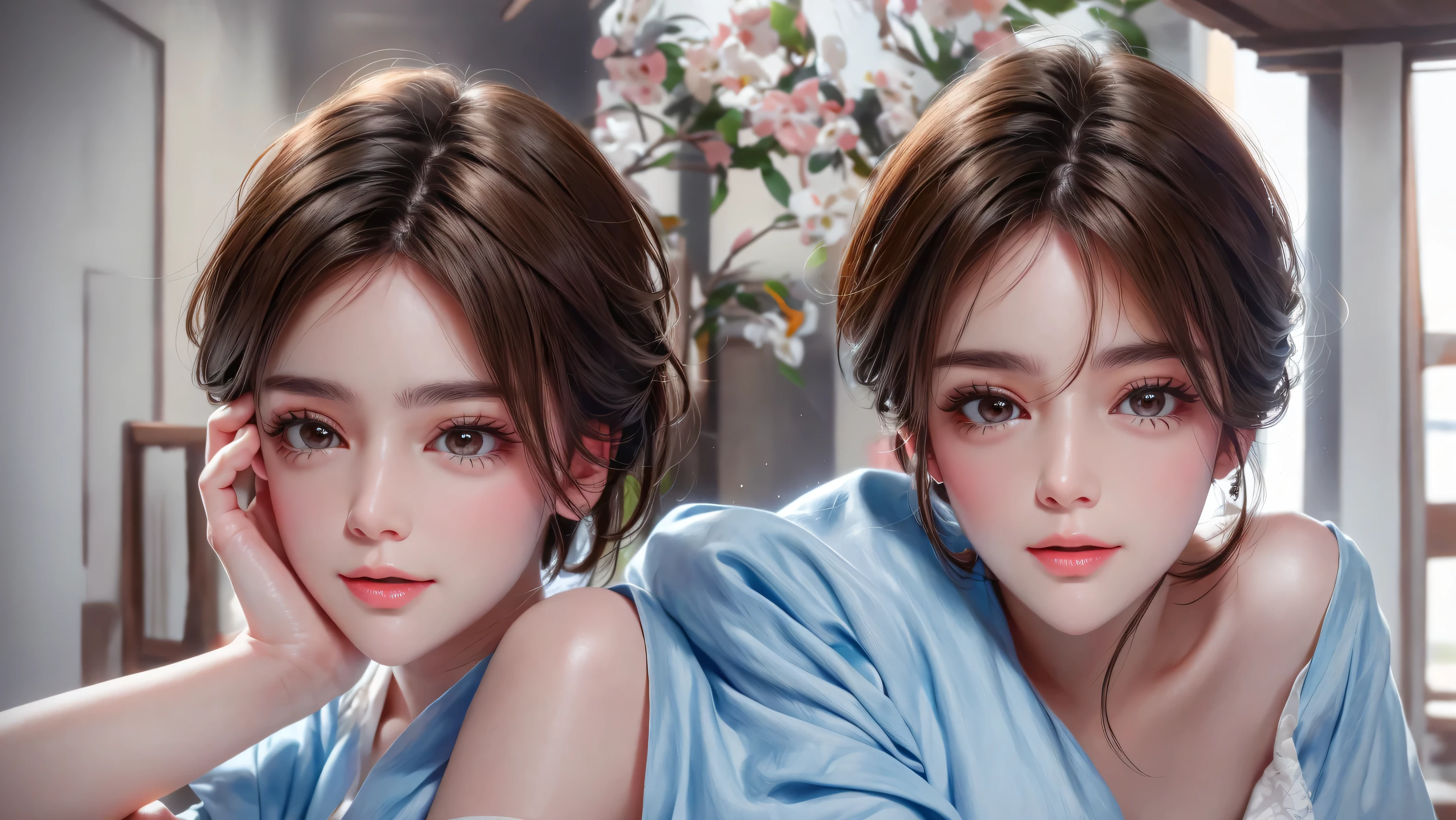 Very detailed eyes, very detailed face, very beautiful woman, best quality, super detailed (photorealistic), very delicate and beautiful legs, beautiful black eyes, absurdity, very detailed facial expression, professional illustration, shy, face about late teens, hololive,