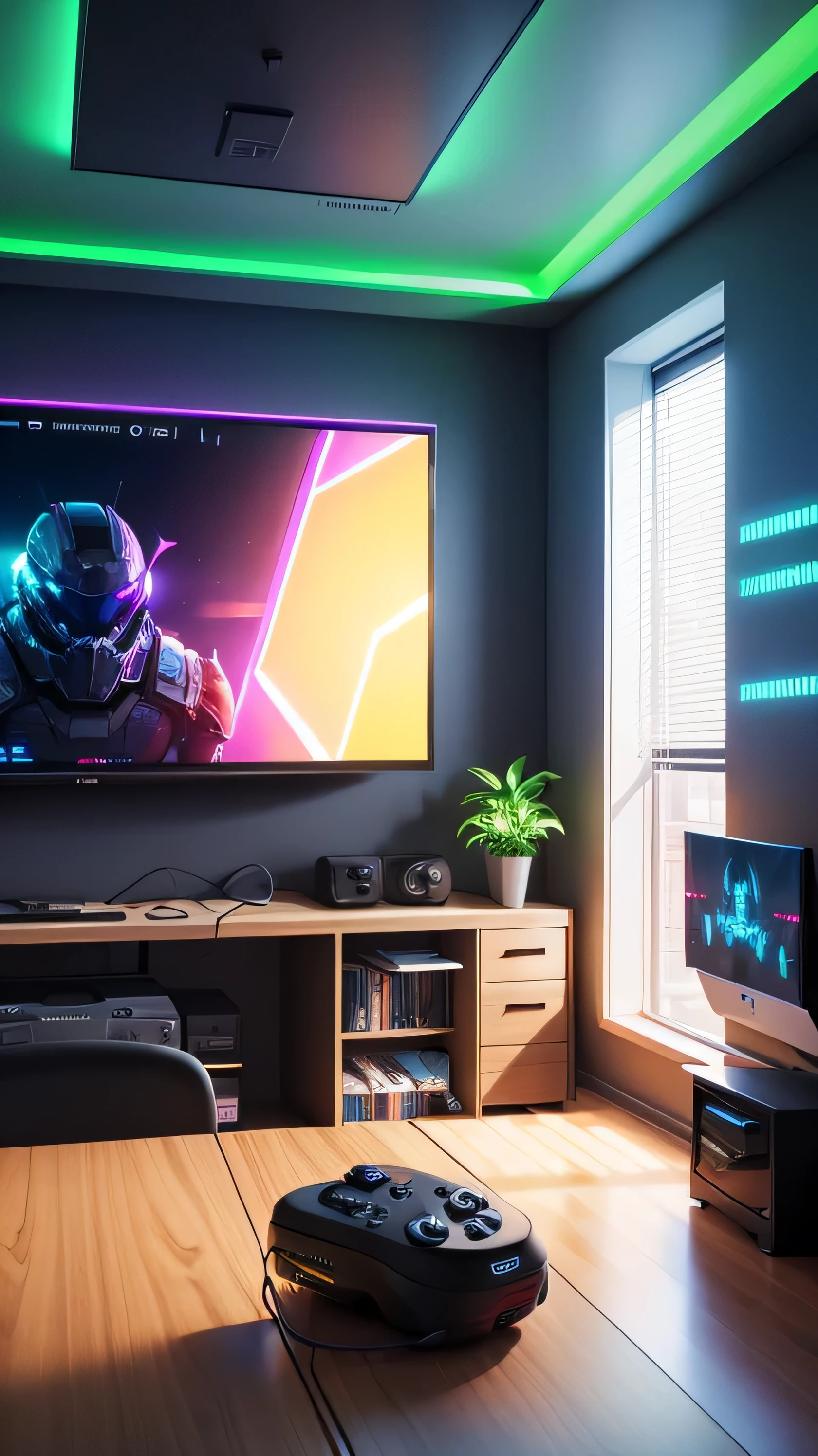 Gaming room with Neon LED, 8k