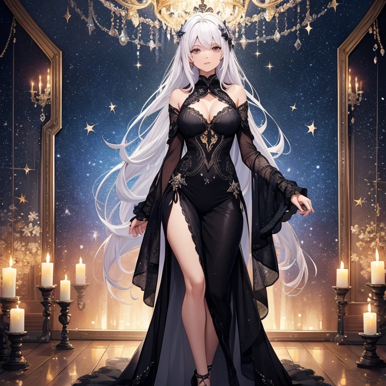 A very beautiful and moving woman. Her appearance is like white jade, her complexion is fair, her big bright and godly eyes have distinct features, and her face lines are smooth. Her hair was draped over her shoulders, black and shiny, and she looked very neat and soft. Her figure is slender and well-proportioned, curvy, graceful, exuding a charming atmosphere, full body, masterpiece, best quality, high detail, high quality, 8k