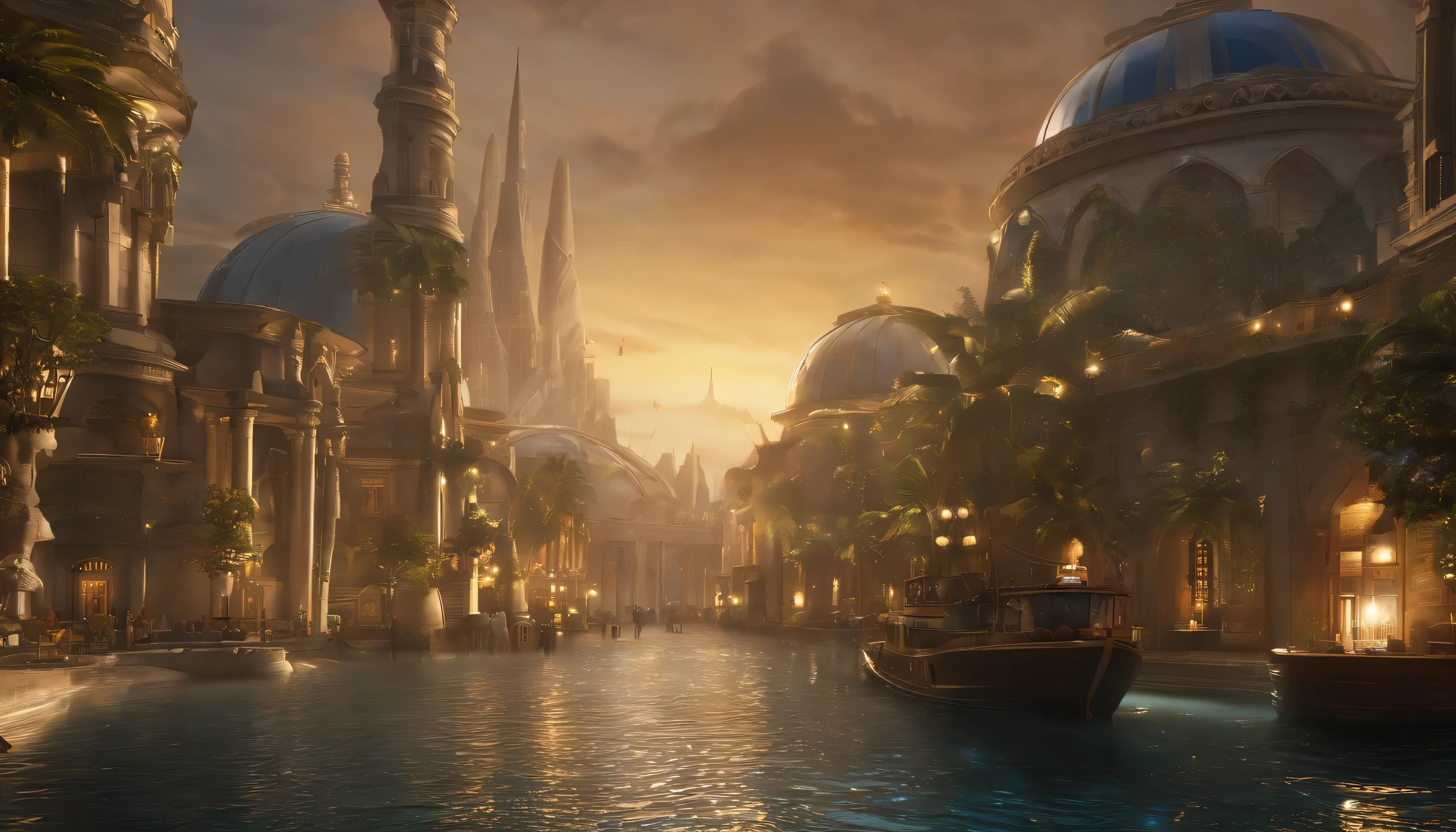 atlantis、prosperity、Many people々、big city、A big city facing the sea、Urban Island々々々々々々々、civilization、Super-Science City、Advanced、Ring continent、The big city spreads out in concentric circles