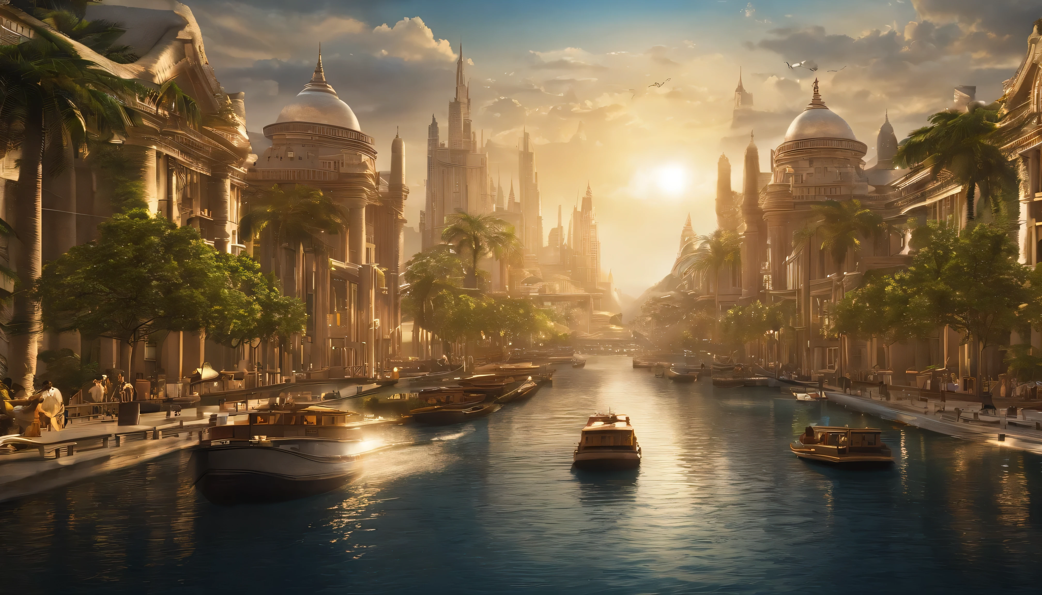 atlantis、prosperity、Many people々、big city、A big city facing the sea、Urban Island々々々々々々々、civilization、Super-Science City、Advanced、Ring continent、The big city spreads out in concentric circles