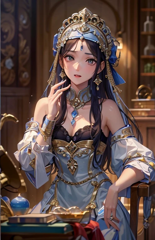((highest quality)), ((masterpiece)), (get used to it), perfect face , beautiful girl , fortune teller ,