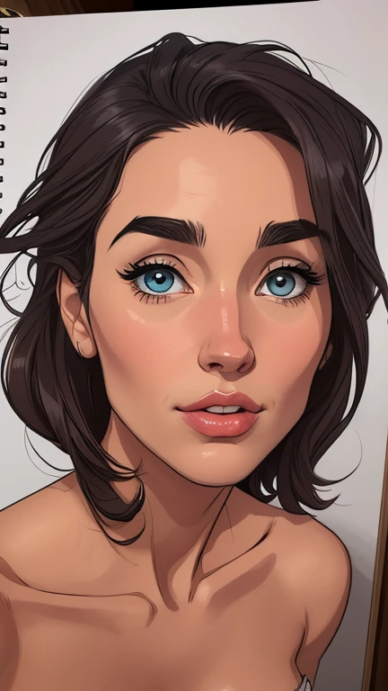 Personagem poses de fotografia sensual Imagem de desenho animado de uma mulher .cartoon style illustration, , digital illustration style, design de personagens altamente detalhado, arte digital detalhada coragem, Forest fan art, Design de personagens de retrato, beautiful digital illustration, retrato de alta qualidade, Arte em quadrinhos, mulher jovem cabelo com transas lindas . Beautiful lined eyes Medium large bust and wonderful sexy clothes. image expression of sexual desire from waist to head illustration Jennifer Connelly