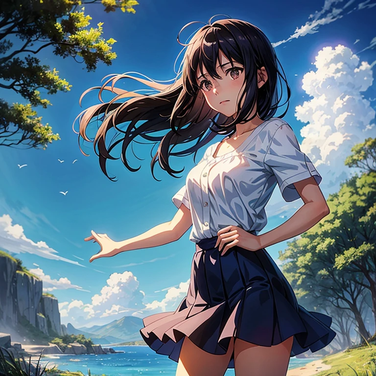 The woman's name is Mitsuha、Films by Makoto Shinkai、The title of the movie is Your Name、anime movie、Character design by Masayoshi Tanaka、