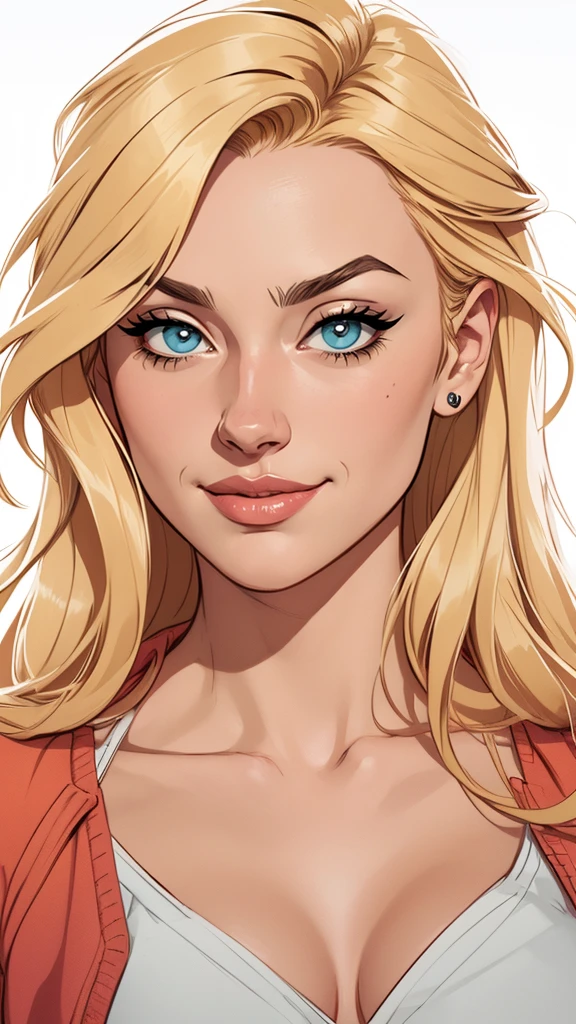 estilo de desenho animado:1.2), estilo Cartoon Atriz  Yvonne Strahovski  Mulher Imagem de desenho animado de uma mulher , roupas sensuais , garota super fofa, cartoon style illustration, estilo de arte dos desenhos animados, estilo de arte dos desenhos animados, digital illustration style, design de personagens altamente detalhado, arte digital detalhada fofa, City fan art, design de personagem retrato, beautiful digital illustration, retrato de alta qualidade, arte em quadrinhos, retrato do design do personagem, white background Buso without clothes and medium breasts female character from The Lord of the Rings Cartoon style