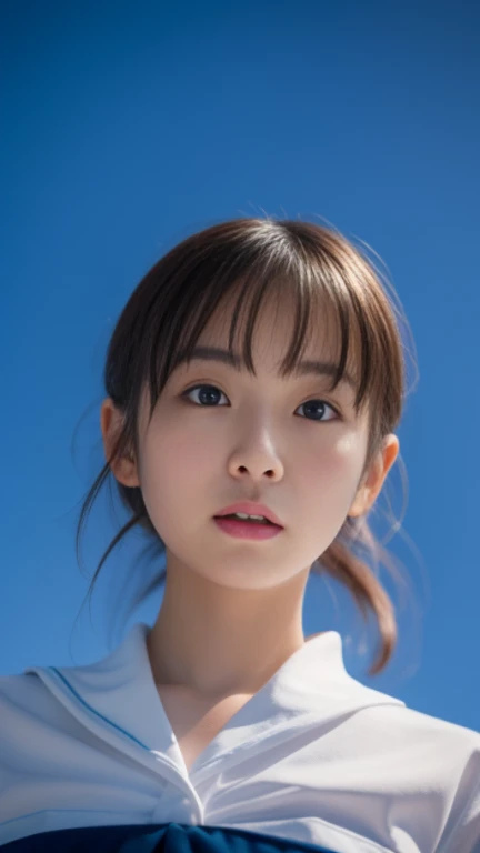 ((Night road in the countryside:1.5))、((Starry sky:1.ung woman wearing yukata with white vertical stripes:1.3))、((From below:1.4))、((Looking Up:1.4))、(​masterpiece、top-quality) 、Soft lighting、absolutely outstanding image, very extremely beautiful、​masterpiece, top-quality,Photos, kawaii、(Colossal tits:1.2)、20 year old girl、(The skin is reddened:1.3)、Youngable Japan face, dewy skin, close up of face, Young Face, soft portrait shot 8 k, If々Shishi Japan girl realistic young idol、Young cute gravure idol、Young Sensual Gravure Idol、Young gravure idolodel in Japan
